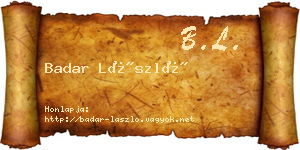 Badar László névjegykártya