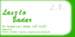 laszlo badar business card